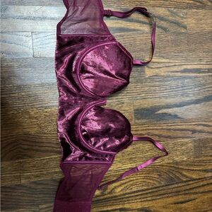 Victoria's Secret Velvet Bralette in Burgandy